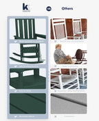 Oversized Outdoor Rocking Chair Set of 2, HDPE Patio Rockers - Image 8