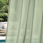 MIULEE Sage Green Waterproof Outdoor Sheer Curtains - Image 6