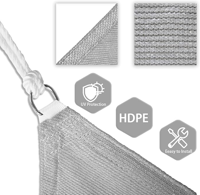 Patio Paradise 17' x 17' x 17' Sun Shade Sail Triangle Canopy Shade Cloth - Image 3