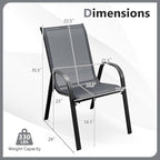 COSTWAY Patio Stackable Dining Chairs Set of 2 - Image 3