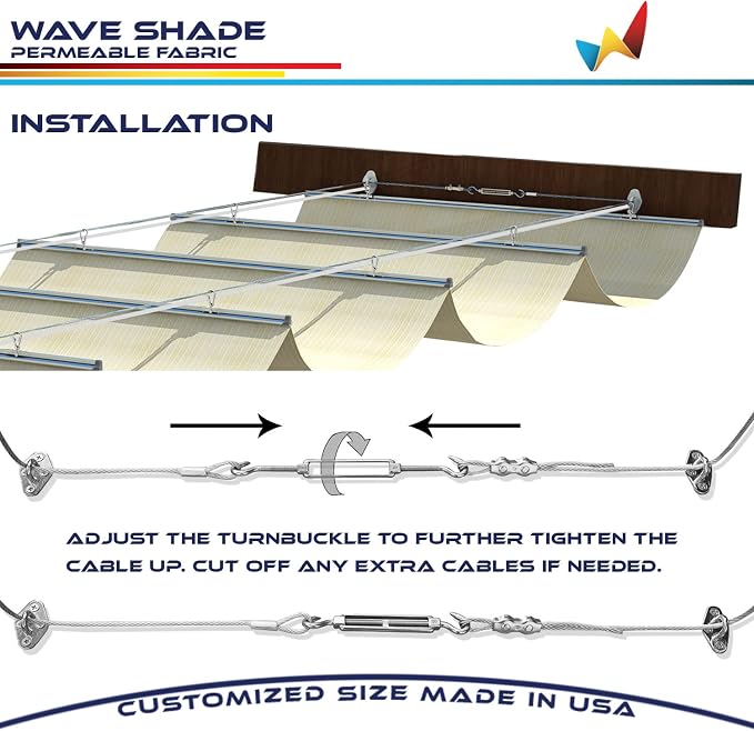 Windscreen4less 7' x 32' Retractable Sun Shade Canopy Cover Sliding Wave Shade - Image 6
