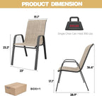 Patio Dining Chairs Set of 6, Outdoor Stackable Dining Chairs - Image 3