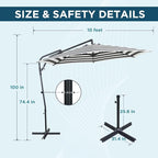 10FT Outdoor Offset Umbrella, Cantilever Patio Umbrella - Image 2
