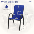 Tangkula Stackable Patio Dining Chairs Set of 4, Outdoor Armchairs - Image 3
