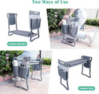 TomCare Garden Kneeler and Seat, Sturdy Garden Bench, Foldable Garden Stool | - Image 3