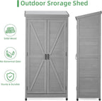 68'' Outdoor Storage Cabinet, Wooden Garden Tool Cabinet - Image 6