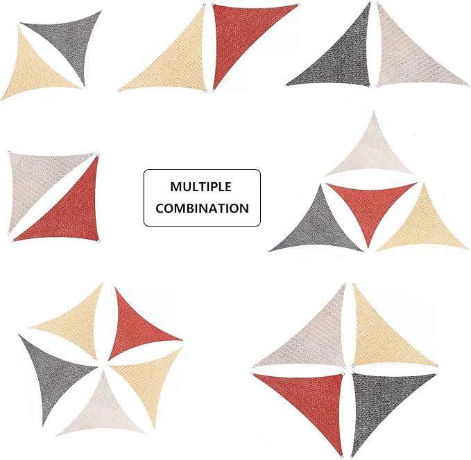 AsterOutdoor Sun Shade Sail Triangle 10' x 10' x 10' UV Block Canopy - Image 9