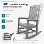 THOEOE Outdoor Rocking Chairs Set of 2, Oversized Patio Rocking Chair | HDPE - Image 3