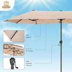HERA'S PALACE 13 ft Rectangle Patio Umbrellas Large Outdoor Umbrella - Image 3
