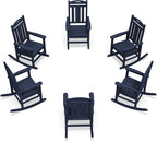 Oversized Outdoor Rocking Chairs Set of 6, 380lbs Heavy-Duty Large Patio Rocker by CIOKEA