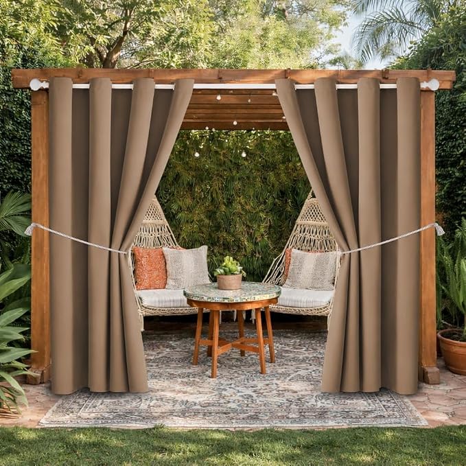 Waterproof Outdoor Curtain W52 x L63 by DivaenCamino