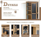 Outdoor Storage Cabinet with Shelves, Weatherproof Stylish Shed - Image 4