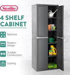 Sterilite 4 Shelf Cabinet, Durable Plastic Storage Solution, 1 Pack | - Image 4