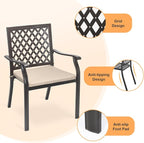 Patio Stackable Dining Chairs Set of 6, Outdoor Metal High Back Chairs Set - Image 7