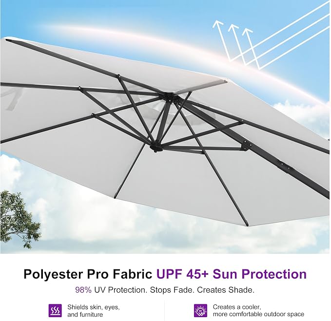 PURPLE LEAF Patio Outdoor Umbrella 11 Feet Round - Image 5