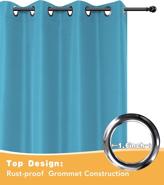 HolidayIdeas Outdoor Curtains for Patio Waterproof 4 Pcs 54x108 Inch Teal | - Image 4