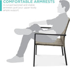 Best Choice Products Set of 2 Stackable Outdoor Wicker Dining Chairs - Image 5