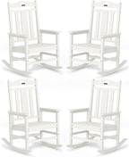 Oversized Outdoor Rocking Chairs Set of 4, 380lbs Heavy-Duty Large Patio Rocker by CIOKEA