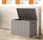 45 Gallon Waterproof Resin Deck Box, UV Resistant Outdoor Storage - Image 2