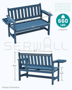 SERWALL HDPE Outdoor Bench, Weatherproof Porch Bench, 1 Pack, Suitable - Image 3