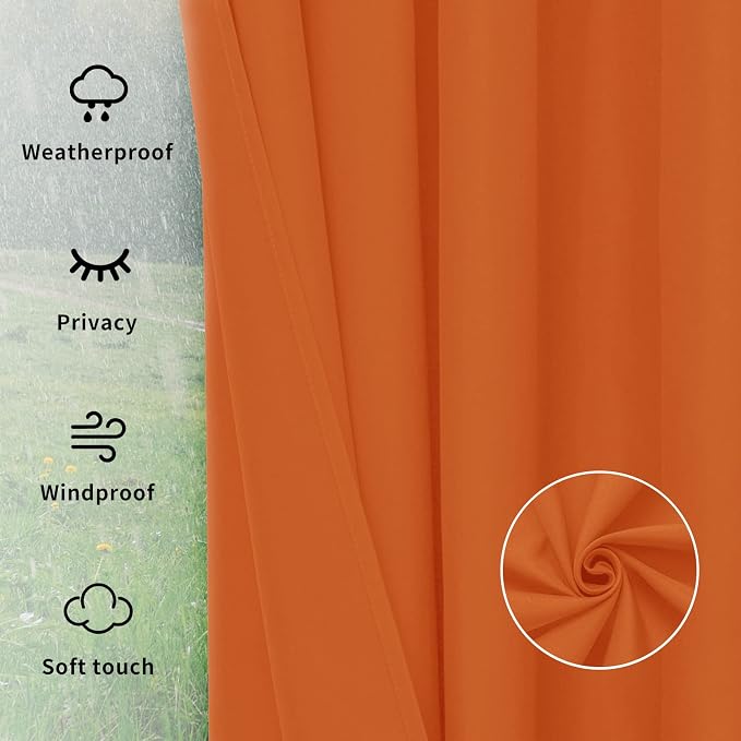 Easy-Going Outdoor Curtains for Patio 1 Panel, 110x108 inch, Weatherproof - Image 6