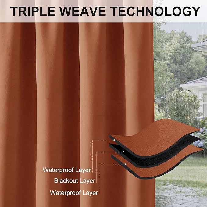 RYB HOME 2 Panels Outdoor Curtains - Image 7