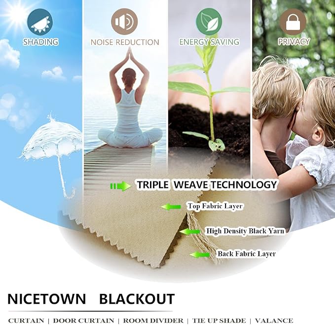 NICETOWN Outdoor Curtain for Patio Waterproof, Sunlight Block Rustproof Grommet - Image 7