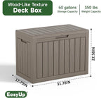 60 Gal Outdoor Storage Box Waterproof Lockable Resin Deck Box | UV-resistant - Image 3