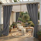 Outdoor Curtains for Patio 52x84 Inch Grey, 1 Panel | Waterproof Outdoor Patio by StangH