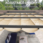 PURPLE LEAF Outdoor Pergola 12' X 16' Retractable Canopy Aluminum, Custom Shade - Image 3