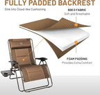 TIMBER RIDGE Oversized Zero Gravity Chair, 33In Wide XXL Zero Gravity Reclining - Image 6