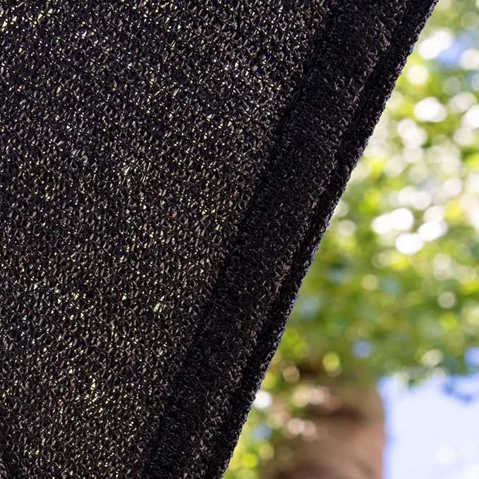 Amgo Custom Size 7' x 19' Black Rectangle Square Sun Shade Sail UPF50+ - Image 9