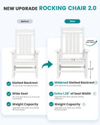 SERWALL Outdoor Rocking Chair Set of 2, Patio Rocking Chair, Porch Rocker - Image 6