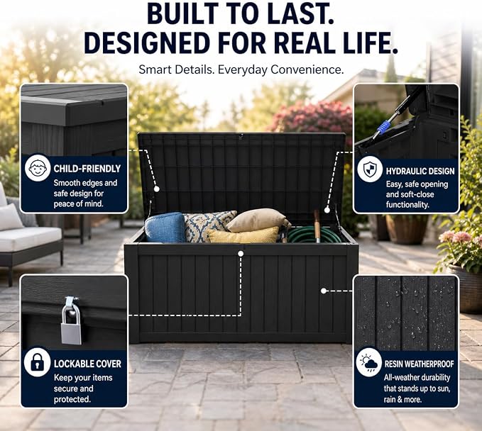 120 Gallon Resin Deck Box, Package Delivery Box - Image 7