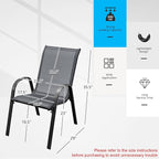 GIANTEX Patio Chairs Set of 2, Stackable Outdoor Dining Chairs - Image 3