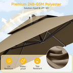10x13 FT Patio Cantilever Umbrella, Rectangular Heavy Duty Offset Umbrella - Image 3