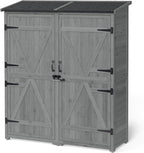 Gizoon Outdoor Cabinet, Waterproof Roof, Double Lockable Wooden Shed | 2 - Image 9