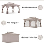 10'x13' Outdoor Gazebo, Metal Frame Heavy Duty Patio Canopy Tent Shelter - Image 5