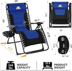 Colegence Oversized Padded Zero Gravity Chairs, 0-170° lock, removable side - Image 3