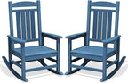 Oversized Outdoor Rocking Chairs Set of 2, Porch Rocker Unique Blue | by KINGYES