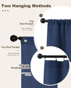 Outdoor Curtains for Patio Waterproof Rod Pocket 4 Pcs 54x95 Inch Navy | - Image 3