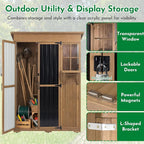 Ketive Outdoor Storage Cabinet, Large Wood & Metal Garden Shed - Image 6