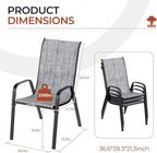 TLSUNNY Patio Chair, Outdoor Stackable Textilene Chairs Set of 8, - Image 2