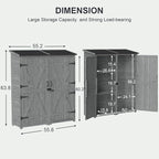 Gizoon Outdoor Cabinet, Waterproof Roof, Double Lockable Wooden Shed | 2 - Image 8