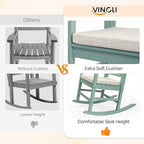 VINGLI Outdoor Rocking Chair, Wooden Rocking Chair - Image 6