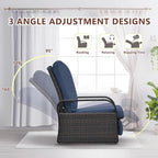 Outdoor Recliner, Aluminum Frame Patio Chaise Lounge Chairs - Image 3