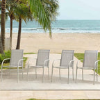 Outdoor Dining Chairs Set of 4, Stackable Patio Chairs by Seekverse