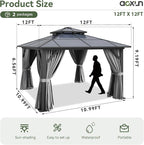 Aoxun 12'x12' Hardtop Gazebo - Image 4