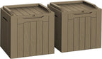 Flamaker 2 Pack Deck Box 31 Gallon Waterproof Resin Storage Box by Flamaker