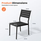 Pellebant Stackable Outdoor Patio Dining Chairs Set of 6 | Aluminum Armless - Image 3